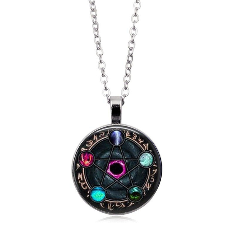 New Arrival Wiccan Pendant Necklace Constellations Of The Zodiac Wicca Pagan Jewelry Glass Cabochon Jewelry