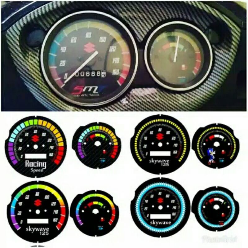 speedometer custom suzuki skywave karbu