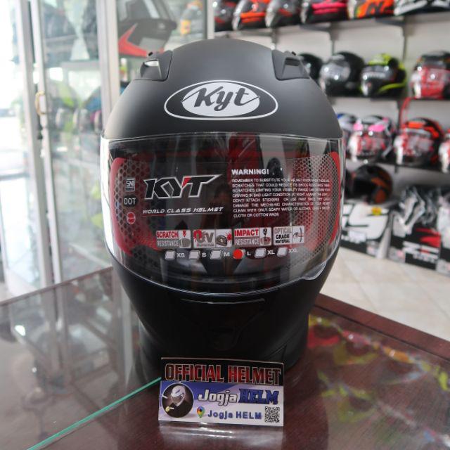 HELM KYT RC7 SOLID - Black Doff /helm murah/helm full face/original KYT-L