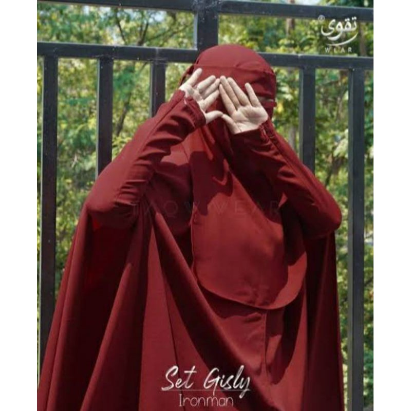set gisly taqwawear taqwa wear khimar tangan split belah