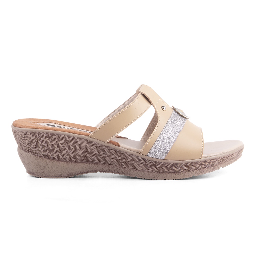 EHBERS Sandal Selop Wanita Terbaru Original Cream