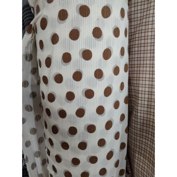 kain/bahan kanvas serat motip polkadot