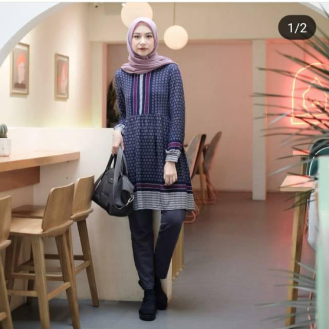 Heaven lights ethnik tunik navy