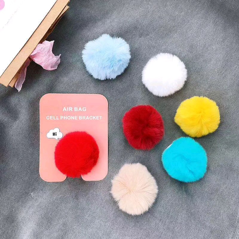 Nama - Popsocket bulu pompom 3D lucu / popsocket HP