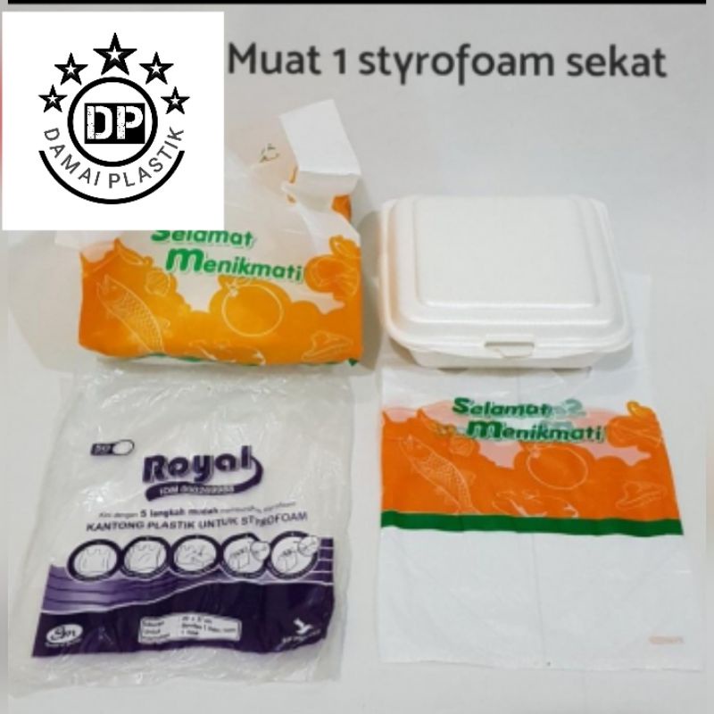 0Hd Kantong Plastik Buat Styrofoam Bubur Isi 50 Lembar