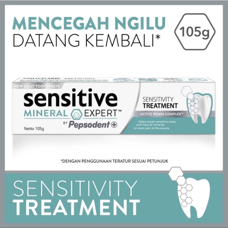 Pepsodent Pasta Gigi Sensitive Mineral Expert Treatment 105gr