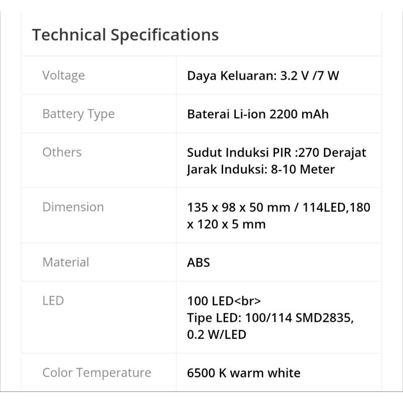 lampu taman 100 LED dengan solar panel dan sensor gerak