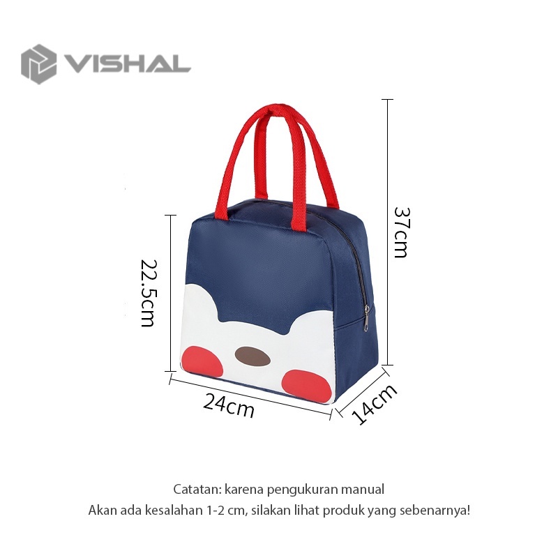 VISHAL Tas Bekal Karakter/Iconic Insulated Lunch Bag Cooler/Lunch Bag Sekolah -Tas Bekal Makan VS-28