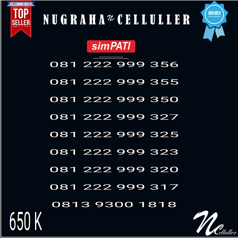 Nomor Cantik Simpati Double Triple 222 999 ABAB 1818  Murah