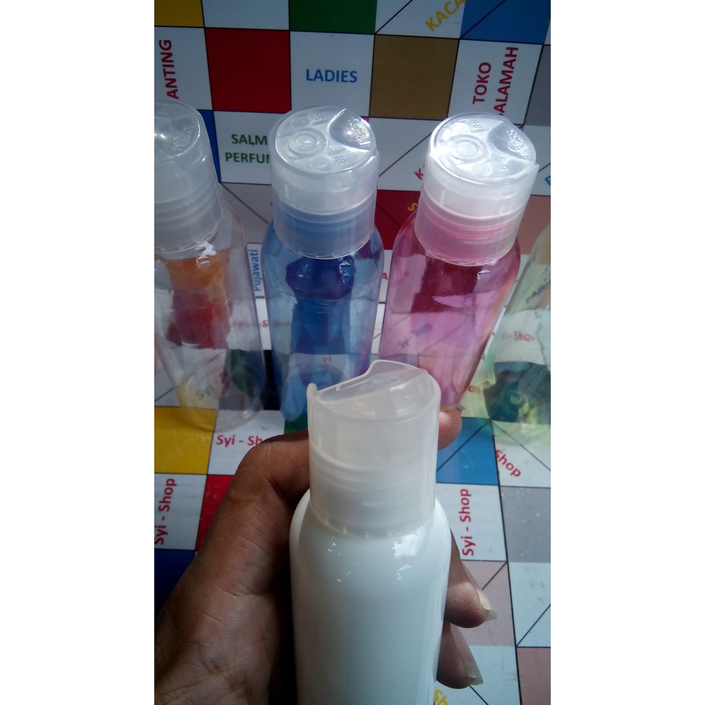 Botol Kosmetik 100 ml Plastik Tutup Press Top