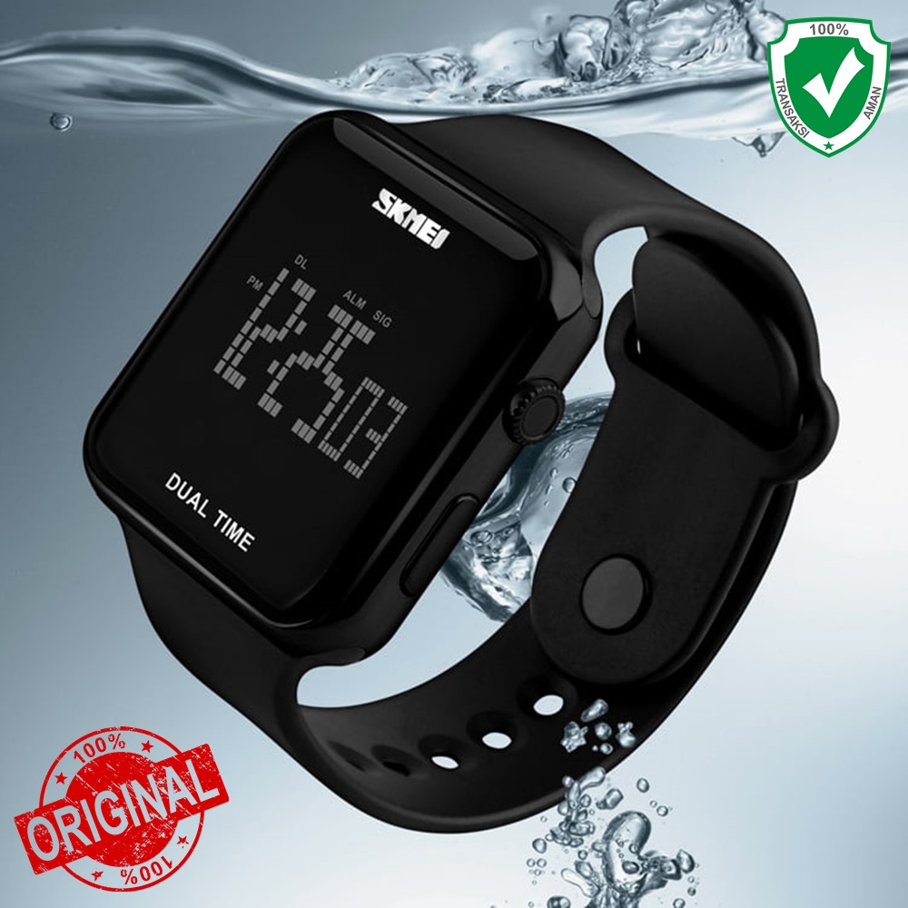 BARU Jam Tangan Pria SKMEI 1271 Hitam Digital anti air Rubber Strap karet waterproof 100% original