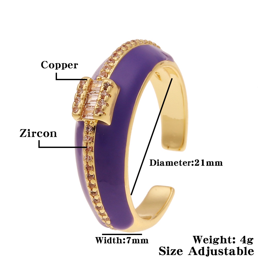 Perhiasan Tangan minyak menetes Bahasa Perancis lingkaran cincin geometris normcore gaya cincin keci