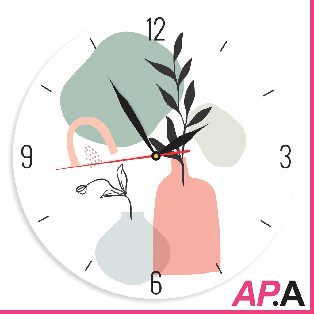 Jam Dinding Unik Aesthetic Art Minimalis Hiasan Dekorasi Seni Estetik Artistik-PINK ART