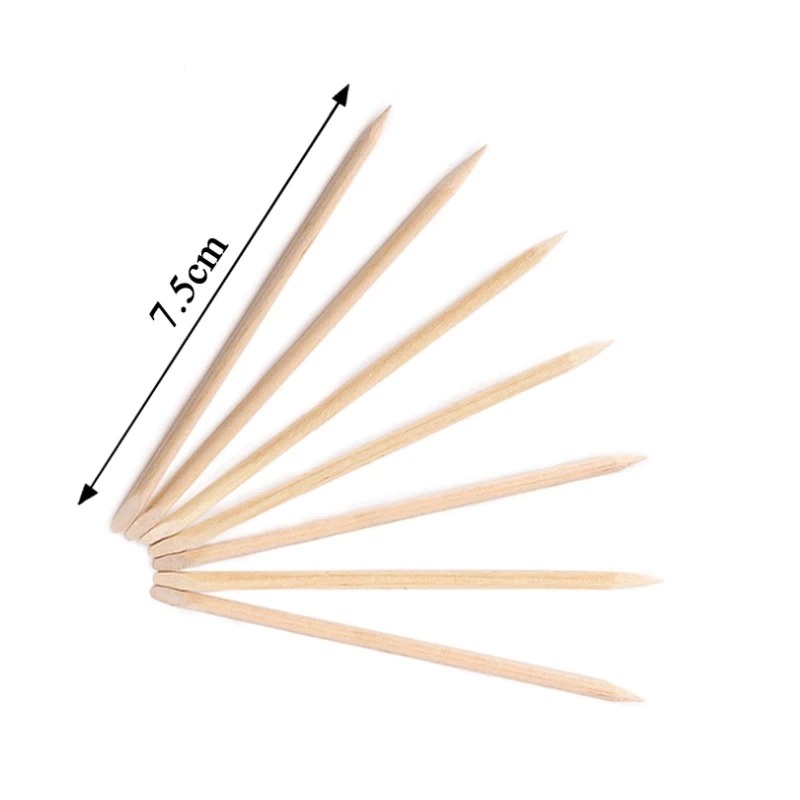 Pusher Kayu Kuku Nail Art Kutikel 7.5 cm (isi 100pcs)