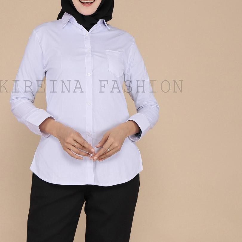 ➾ KEMEJA KERJA PUTIH KANTONG 1 / KIREINA FASHION ֍