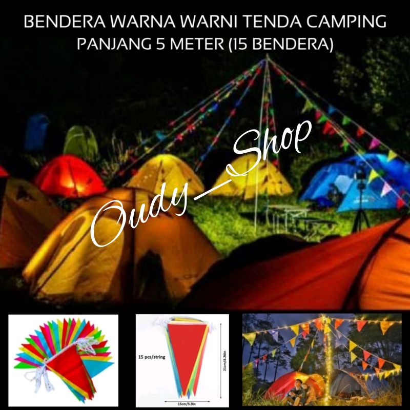 Bendera Segitiga Warna Warni Colorful Flags Bendera Hiasan Tenda Camping