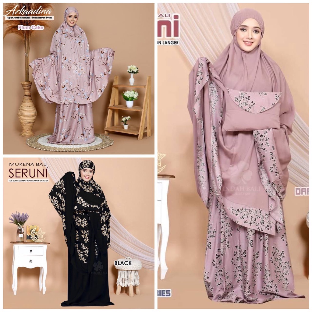 Mukena Bali SuperJumbo Seruni &amp; Seruni Inverse &amp; Azkadina