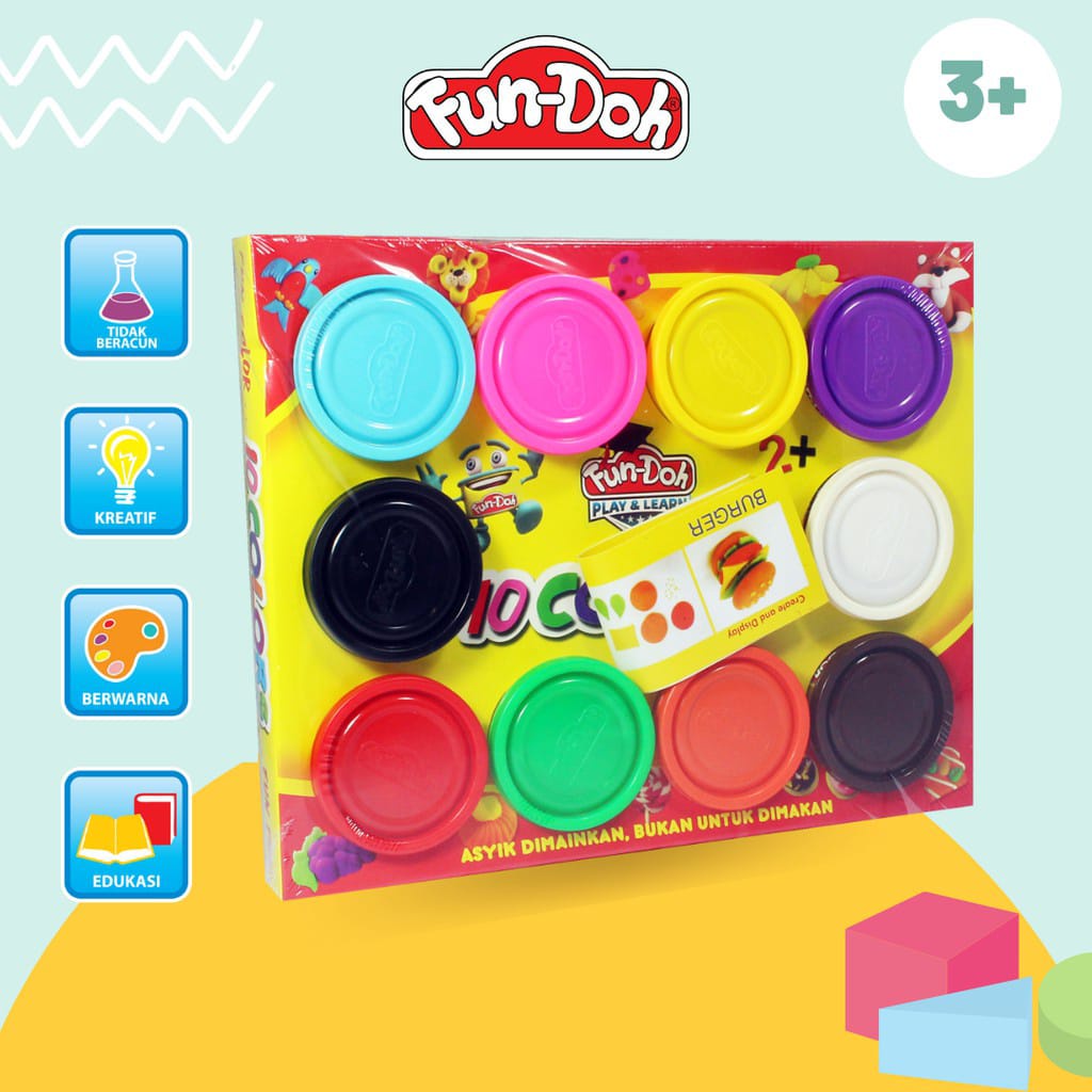 Mainan Dough Set Mainan Anak Fun-Doh Refill Perempuan Anak Laki laki FunDoh Murah - FUN DOH MIX 10