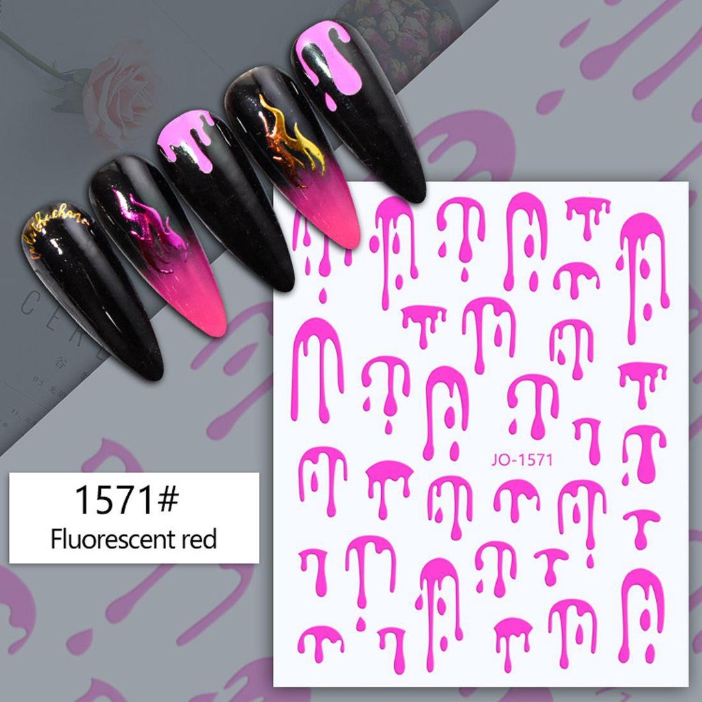 MXBEAUTY 3d Nail Art Stiker Warna-Warni Fashion DIY Manicure Dekorasi Laser Seram Kuku Slider Hologram Stiker Kuku