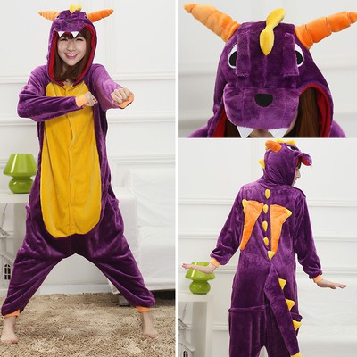 BAJU ONESIE DINOSAURUS UNGU DINO PURPLE KOSTUM PIYAMA COSPLAY