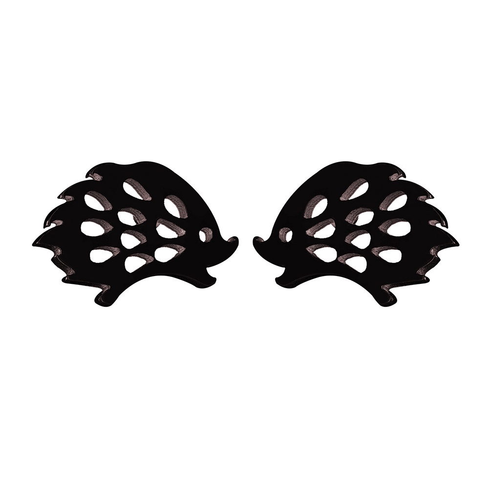 Anting Stud Desain Landak Hollow Bahan Stainless Steel Gaya Minimalis Untuk Wanita