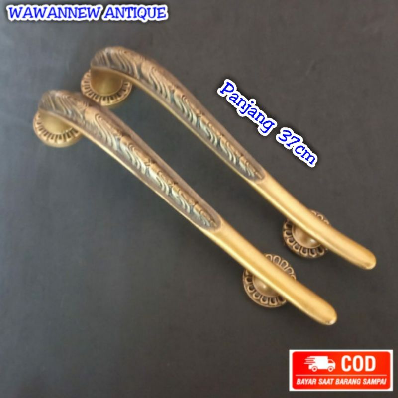 Handle Pintu / Gagang Pintu Rumah Pagar Aluminium Antik Motif Taring 37cm