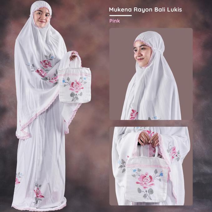 Ori&Terjamin Mukena Jumbo Bali Lukis - Pink