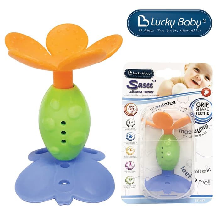 Lucky Baby Sasee Silicone Teether - Mainan Gigi Bayi 3m+