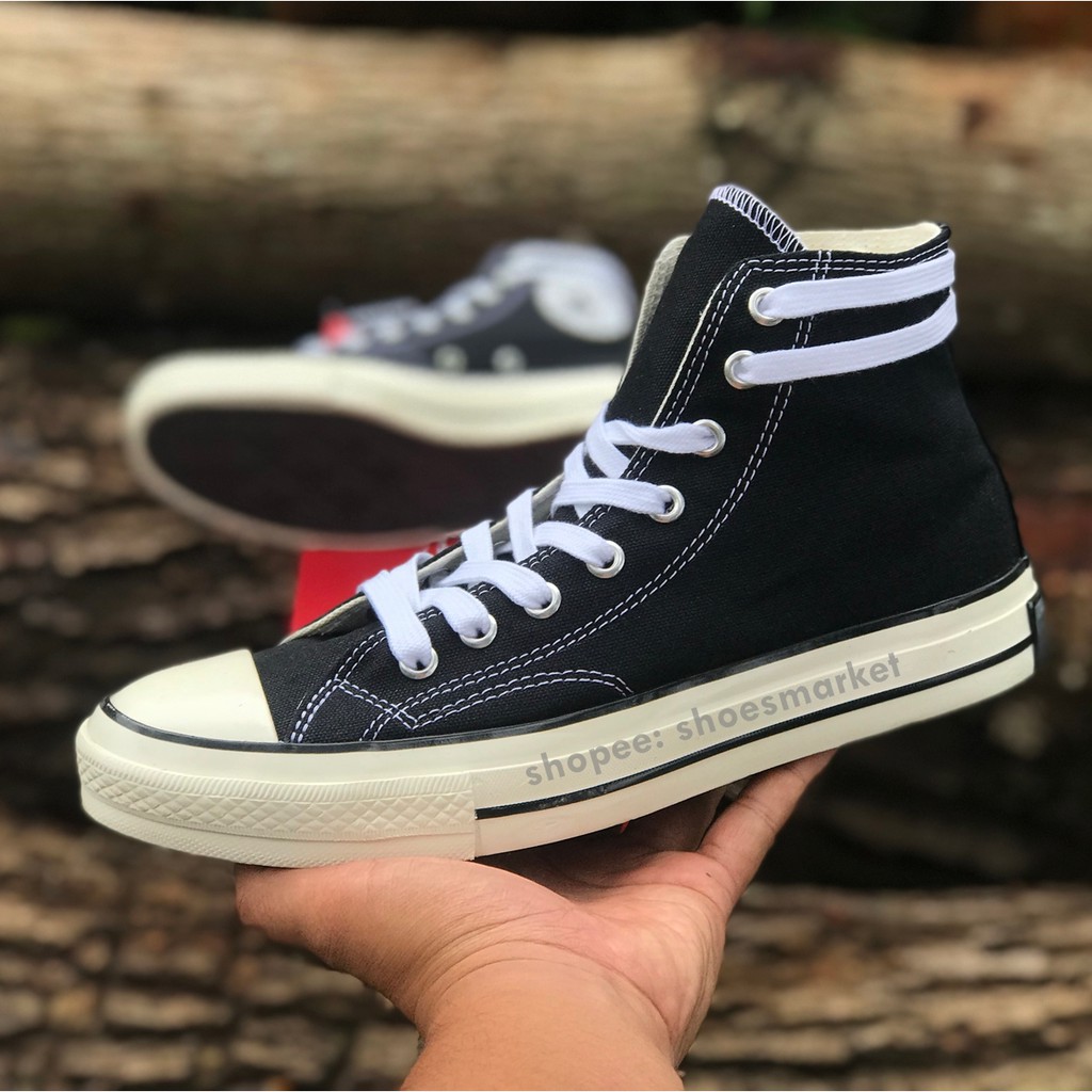 SEPATU CONVERSE 70S HIGH BLACK WHITE ALL STAR CHUCK TAYLOR OBRAL MURAH