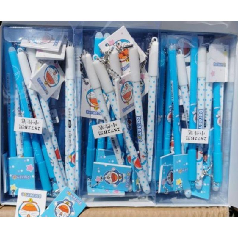 Pulpen Gantungan Buku Kecil Doraemon / Pulpen Gel Doraemon Memo Mini