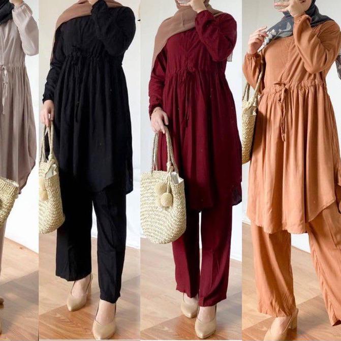 ★ SETELAN LONG TUNIK JUMBO XXXL LD 125 POLOS / SETCEL LONG TUNIK JUMBO POLOS / ONESET POLOS ♣