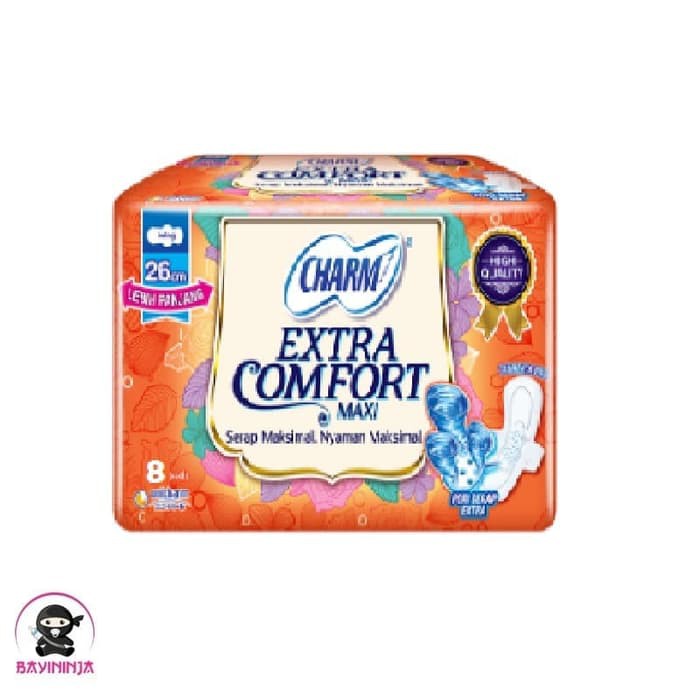 CHARM EXTRA COMFORT MAXI WING 8 PADS