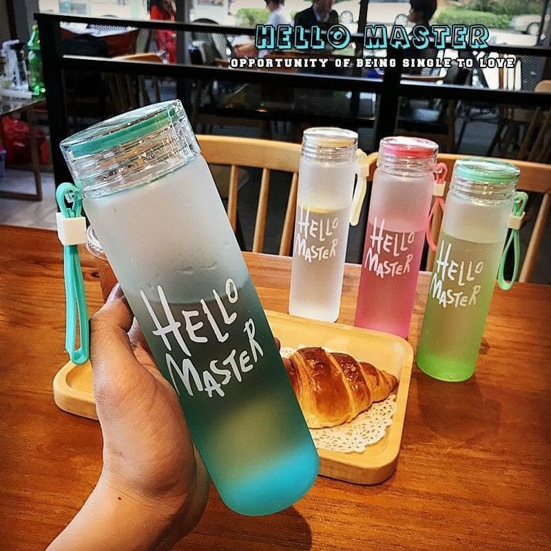 Botol Air Minum Kaca Hello Master 400ml