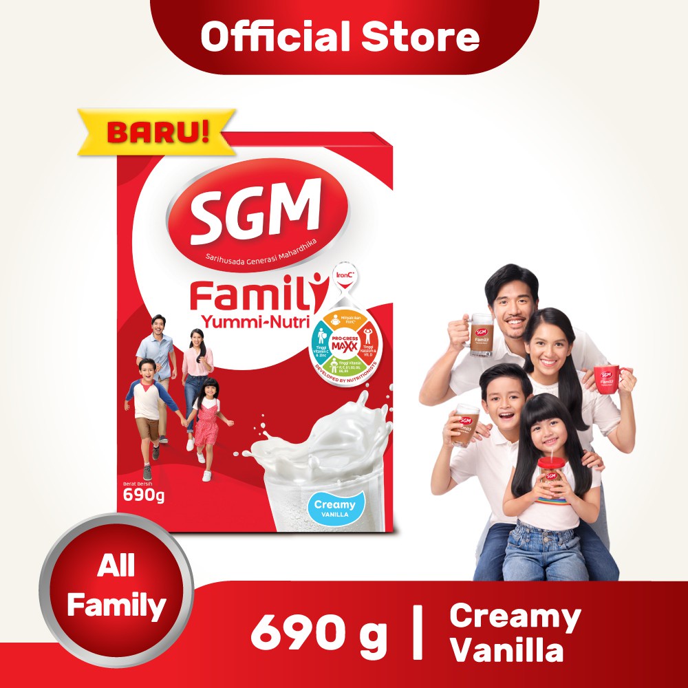 

SGM Family Yummi Nutri Creamy Vanila Susu Keluarga 690gr