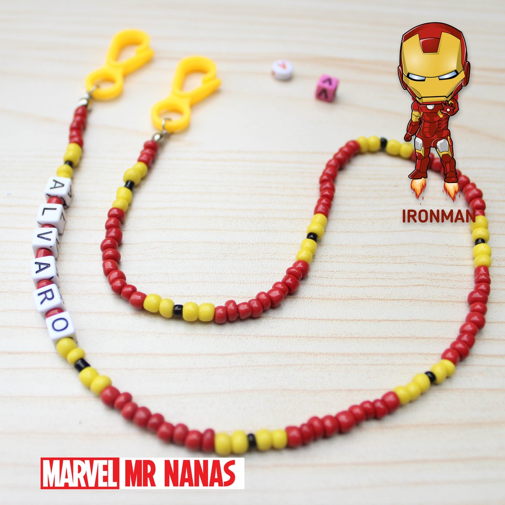 Strap Masker Superhero Anak Laki-laki FREE NAMA Gantungan Kalung Masker Anak Motif Pahlawan