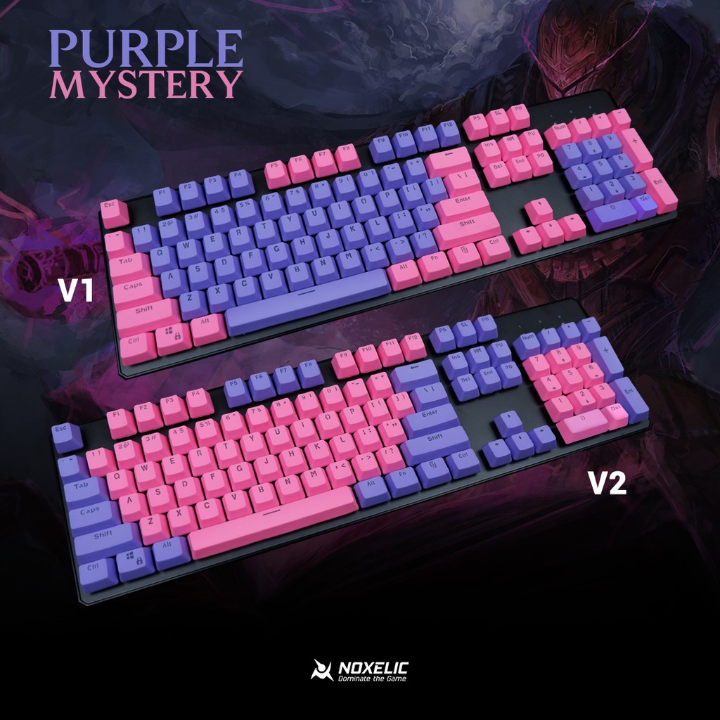 Noxelic Keycaps PBT Purple Mystery - Double Shot 104 Keyset Custom