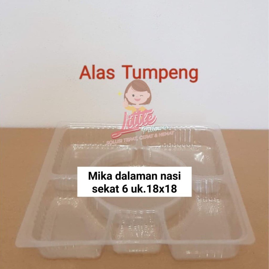 LPD (ISI 100PCS) Mika dalaman nasi sekat 6 bening/mika nasi tumpeng/mika box tumini