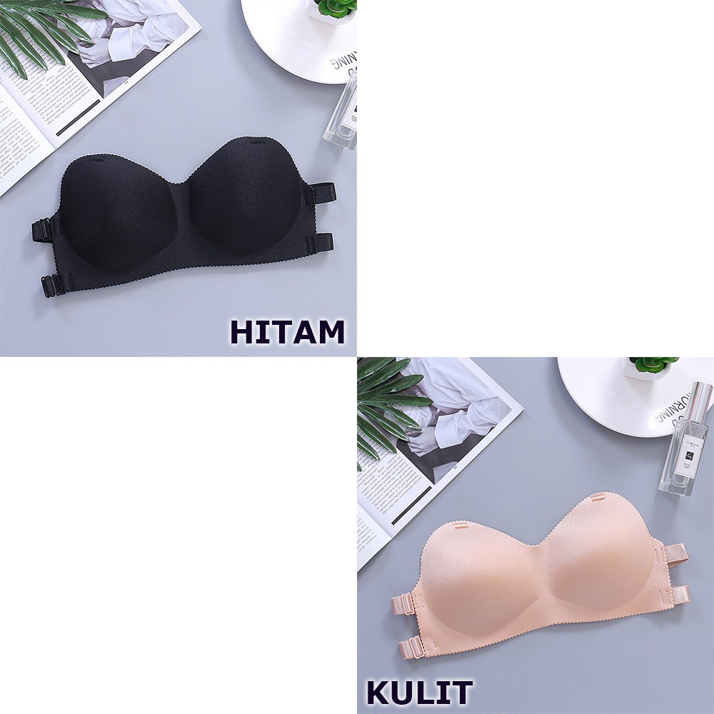 GO!BR020 BRA WANITA PUSH UP BRA BH TANPA TALI CEWEK MODEL X BELAKANG DAPAT DIATUR UKURAN COD