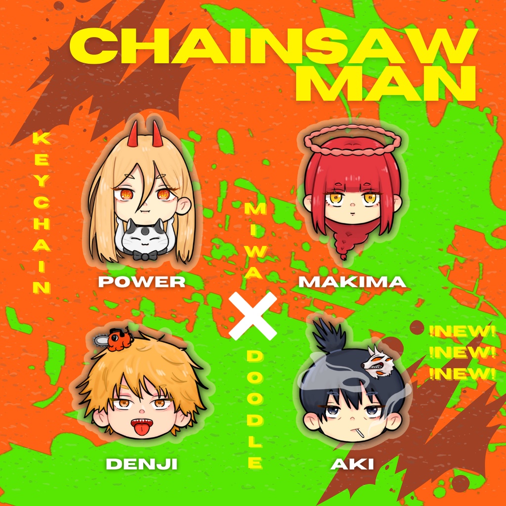Acrylic Keychain Anime CHAINSAW MAN [ denji, power, aki, makima]