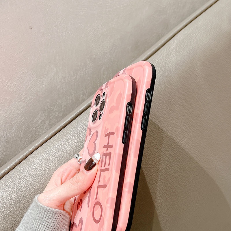 Case Pelindung Pola Pink Lucu Untuk IPhone 12 13 11 Pro Max X Xs Max Xr 7 8 Plus Hsa1