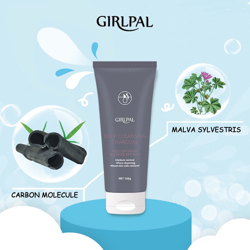 GIRLPAL 100g Charcoal Blackhead Makeup Remover Mask Nose Blackhead Peeling Mask - Deep Cleansing Oil Control Cleanser GPBHF1001