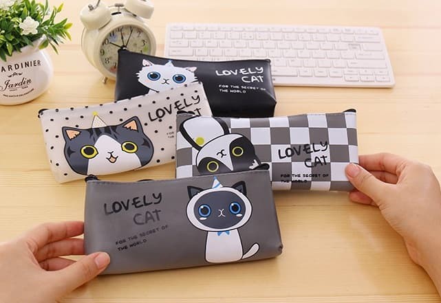 

TEMPAT PENSIL / TEMPAT KOSMETIK LUCU CUTE CAT - ABU ABU TP007