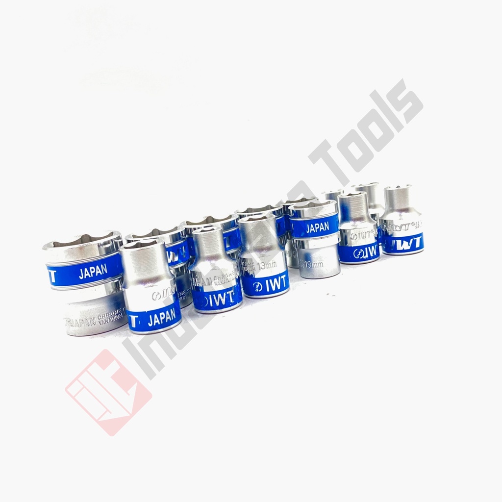 IWT 6PT Mata Sok Satuan 1/2 Inch 8 9 10 11 12 13 14 mm - Kunci Shock Socket