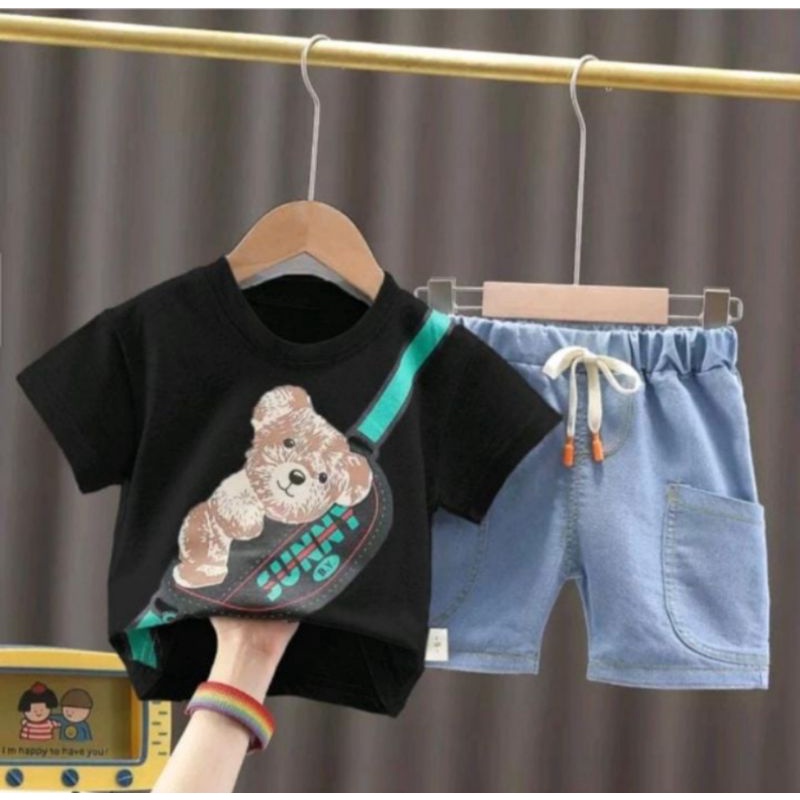 setelan baju anak laki laki celana jeans/set kaos anak laki laki 1-5 tahun