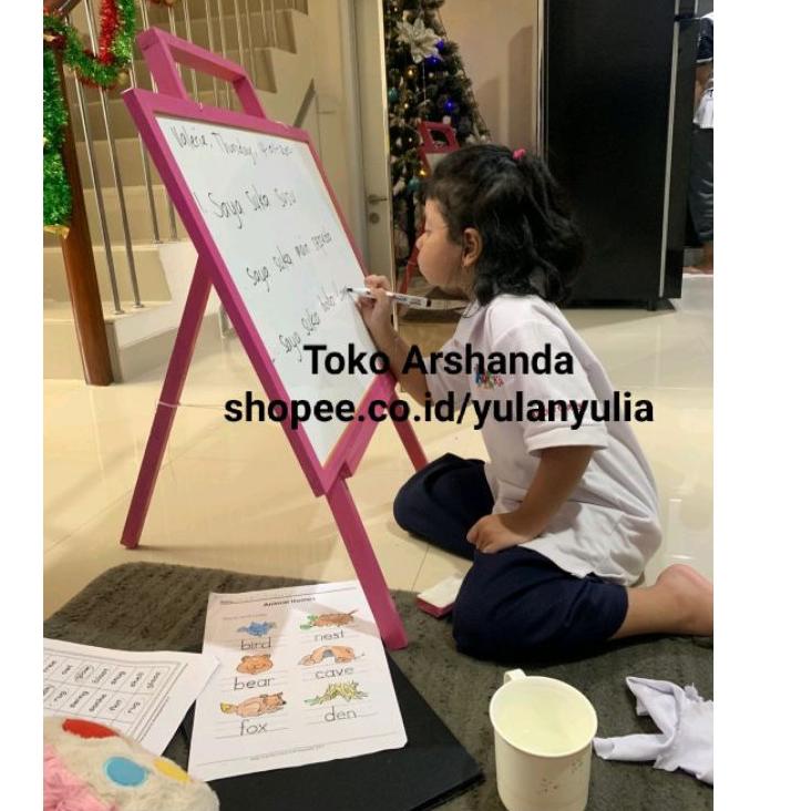 

Terbaik.. Papan Tulis 60x80 / white board ukuran besar+ standing gratis spidol+ penghapus