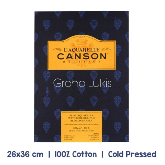 

CANSON HERITAGE WATERCOLOR PAD COLD PRESSED 26 x 36cm