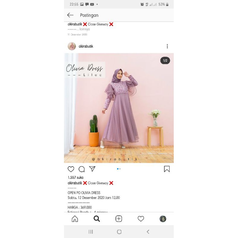 akira butik new olivia dress lilac