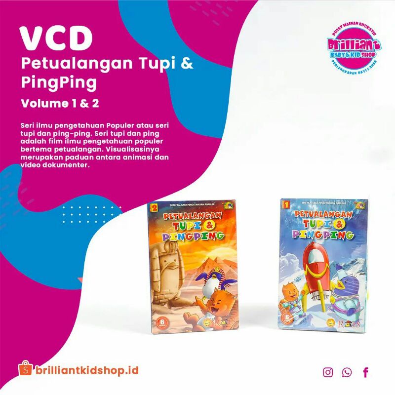 VCD SERI FILM PETUALANGAN TUPI DAN PING-PING SERI 1 & 2