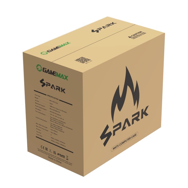 GameMax Spark Black M-ATX Desktop Gaming Computer Case