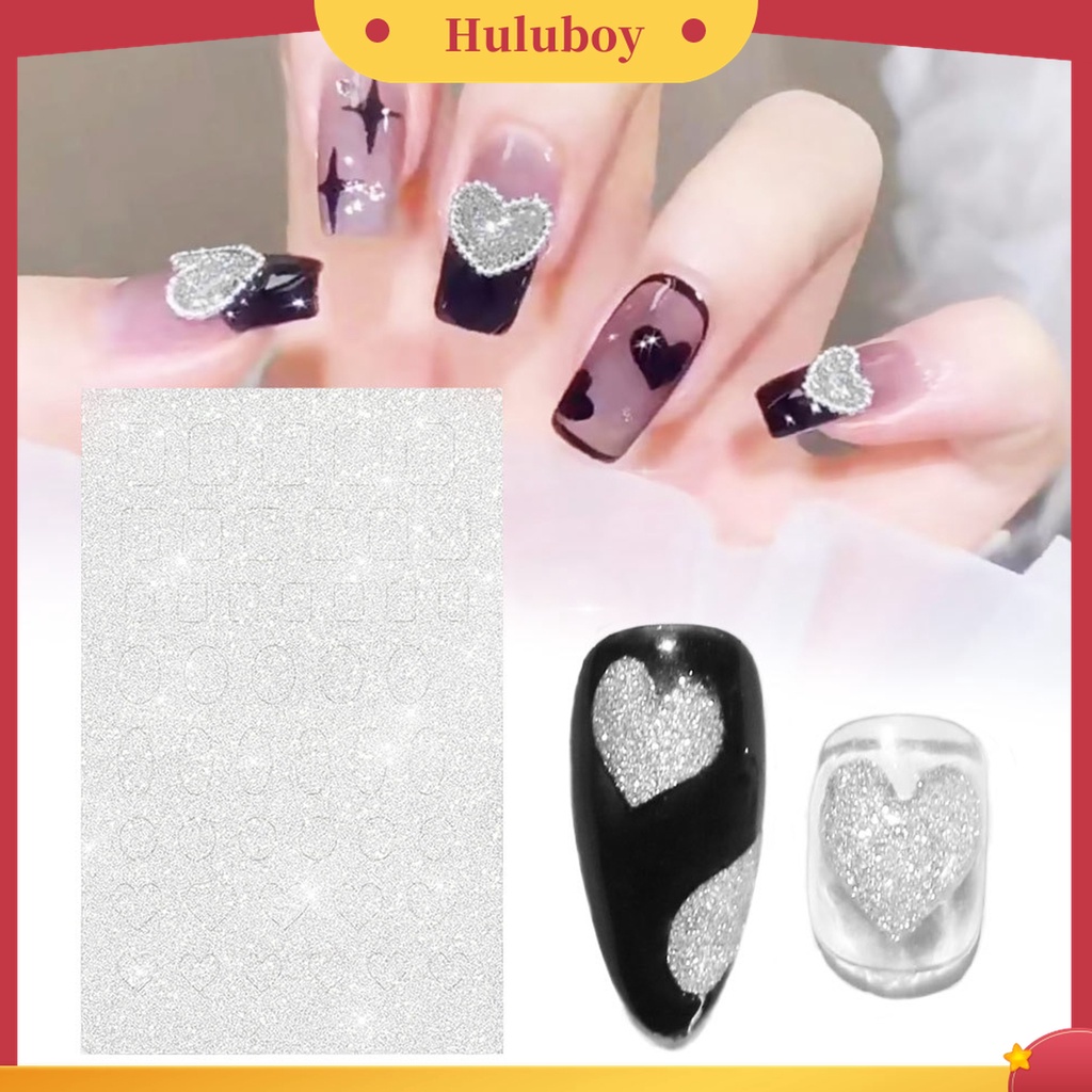 Huluboy Huluboy♡ Stiker Kuku Motif Hati Untuk Dekorasi Manicure